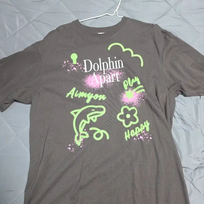 [BUNJANG] Dolphin Apartment Charcoal Love Call 2 T-Shirt XL / 아이묭 티셔츠 돌핀아파트 차콜 러브콜2 티 XL 일괄