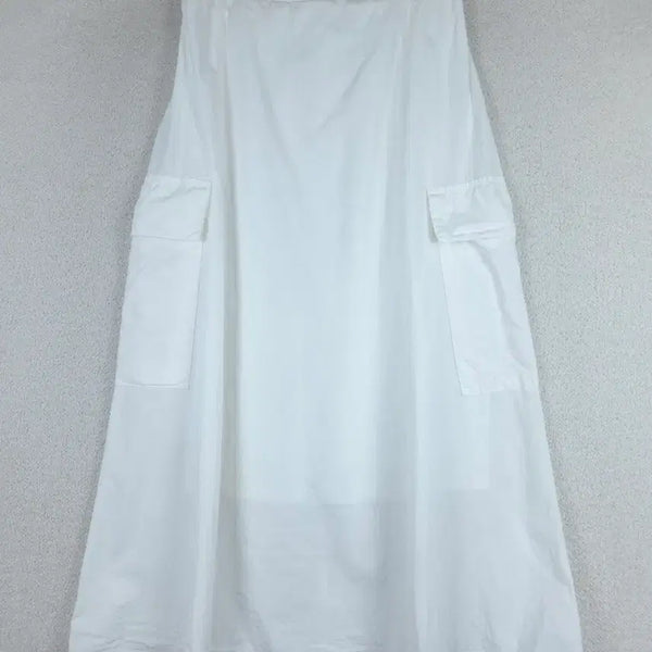 [BUNJANG] Women's White Cargo Long Skirt / 여성 화이트 카고 롱 스커트 (F)