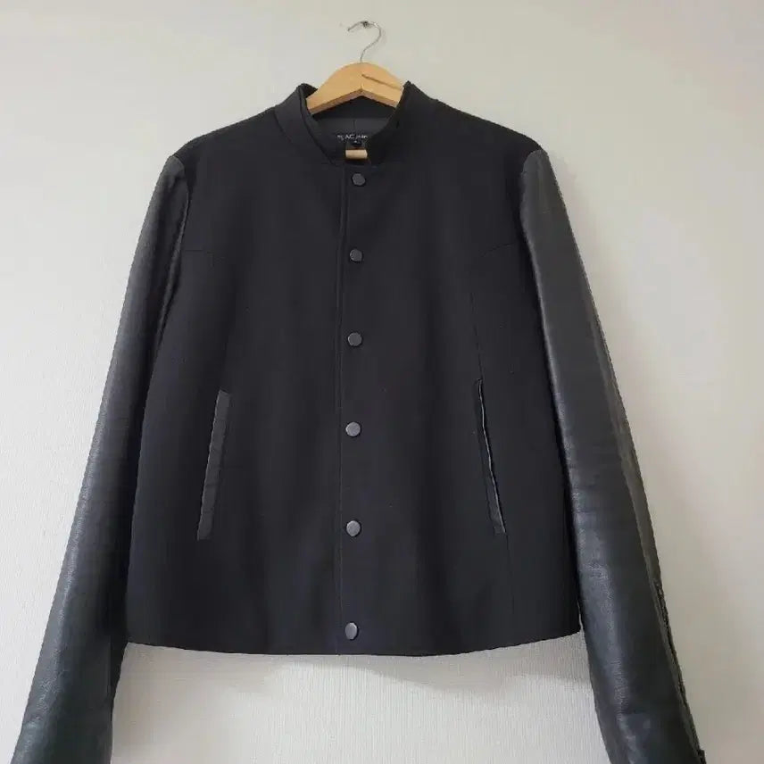 [BUNJANG] Plac Jeans Leather Varsity Jacket / 플랙진레더바시티자켓