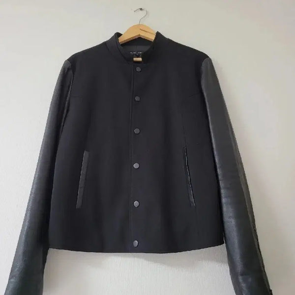 [BUNJANG] Plac Jeans Leather Varsity Jacket / 플랙진레더바시티자켓