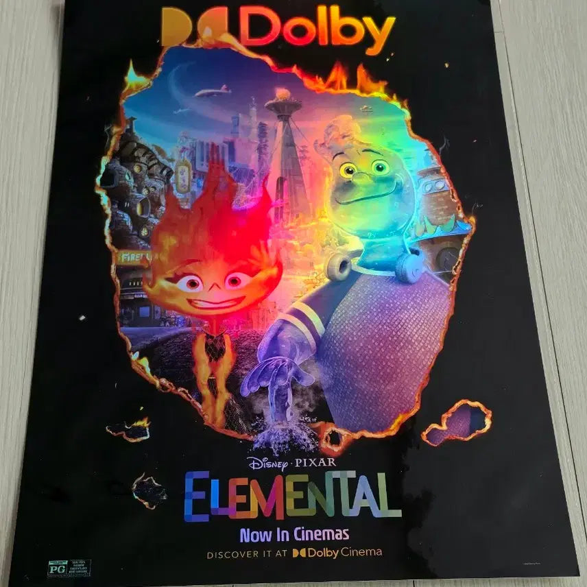 [BUNJANG] Elemental (A3) Hologram Dolby Cinema Poster - Limited Edition / (약하자)[초희귀한정판]영화 엘리멘탈 수원스타필드 홀로그램 돌비 포스터(A3)