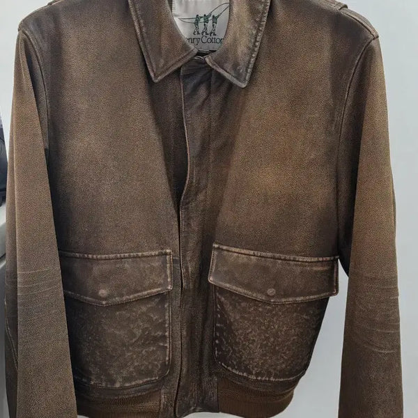 [BUNJANG] Henry Cotton's Leather Jacket Brown / 헨리코튼 가죽 자켓 브라운