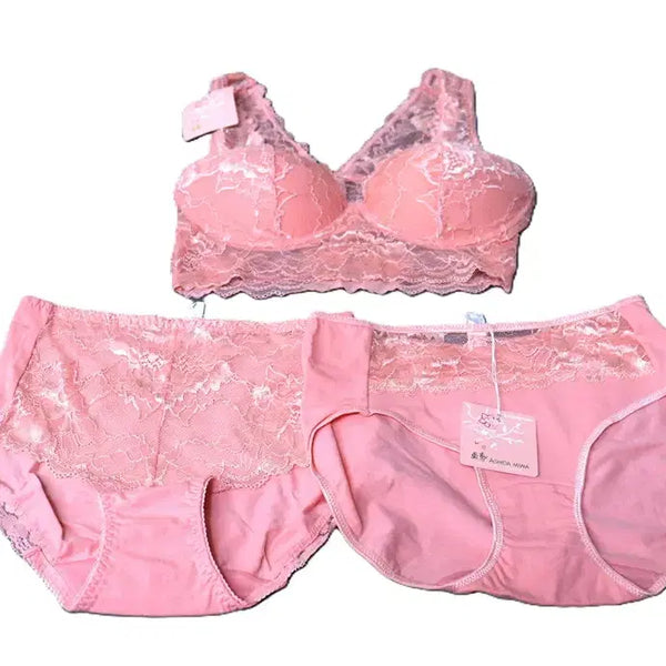 [BUNJANG] Women's 3-Piece Underwear Set (Wireless) - Size 95 / w191 새상품 여성속옷 3세트(노와이어) 여성95/사놀까