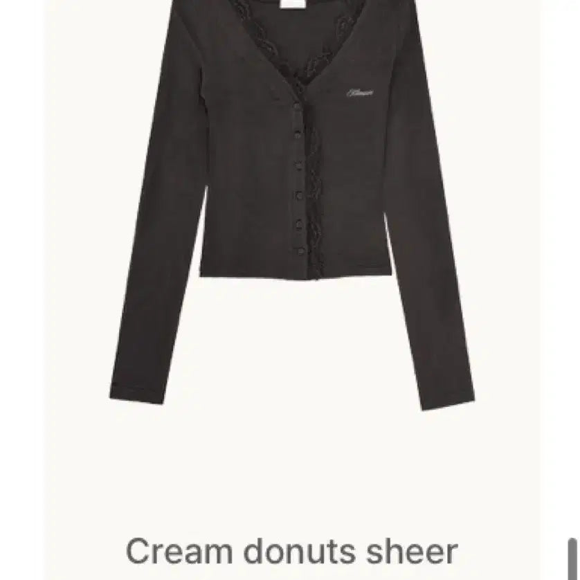 [BUNJANG] Glacier Cream Donut Shea Cardigan Charcoal / 클리시어 크림 도넛 시어 가디건 차콜