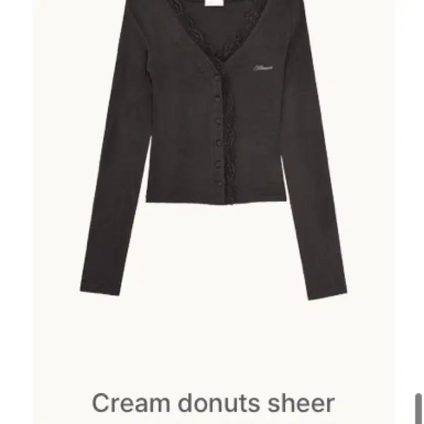 [BUNJANG] Glacier Cream Donut Shea Cardigan Charcoal / 클리시어 크림 도넛 시어 가디건 차콜