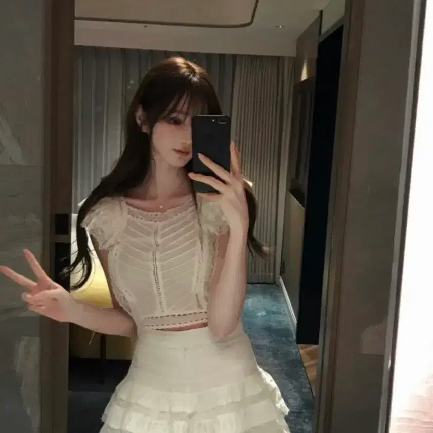 [BUNJANG] Labelle Blanc Lulu Set-up White S / 새상품 라벨르블랑 루루 셋업 화이트 S