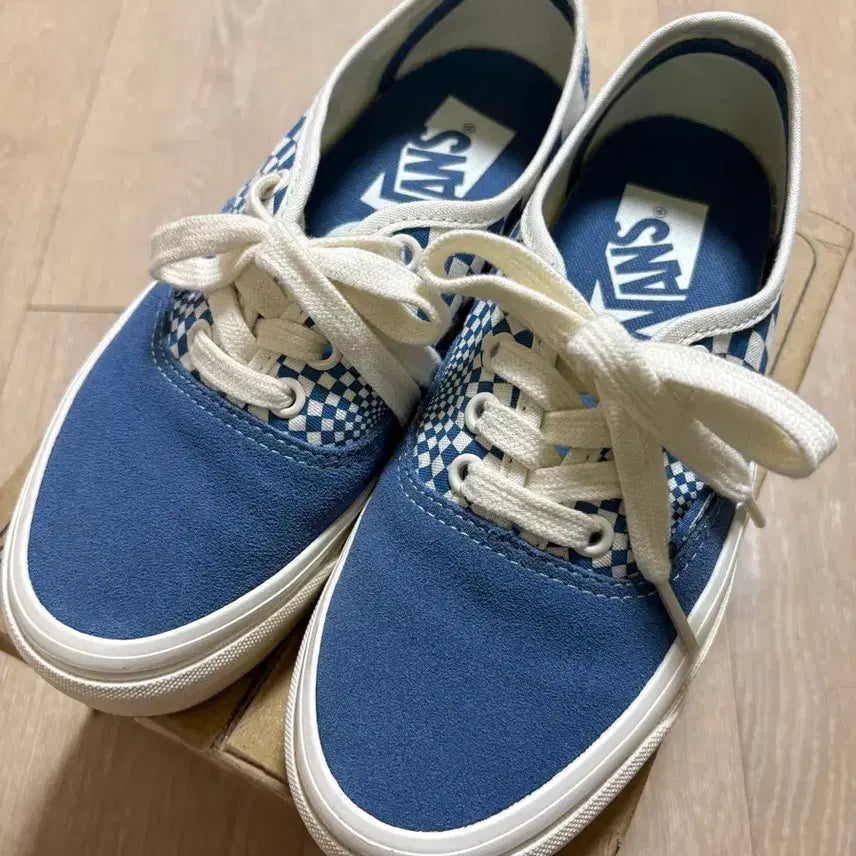 [BUNJANG] Vans Authentic Reissue 44 Radial Checkerboard Classic Navy / 반스 어센틱 리이슈 44 레이디얼 체커보드 클래식 네이비 220사이즈 판매합니다.[2회 착용]