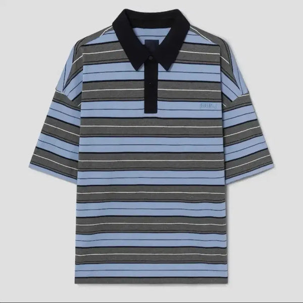 [BUNJANG] Junjj 25ss Mélange Blue Polo / 준지  25ss 멜란지 블루 폴로