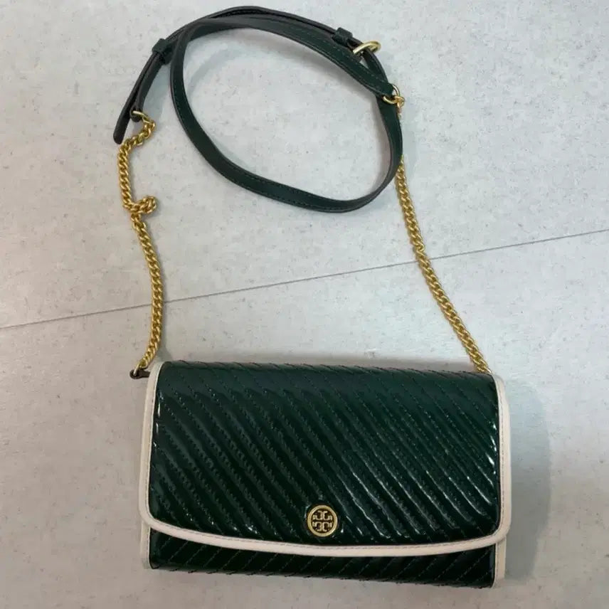 [BUNJANG] Tory Burch Robinson Chain Crossbody Bag Green / 토리버치 로빈슨 체인 크로스백 그린