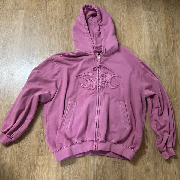 [BUNJANG] Aespa Pink Hoodie Zip-Up / 에스파 핑크후디집업 핑크후드