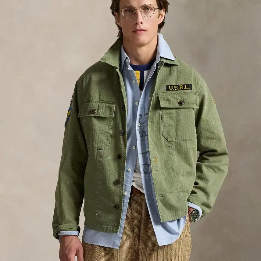 [BUNJANG] Polo Ralph Lauren Relaxed Fit Herringbone Twill Workshirt / 폴로 랄프 로렌 릴렉스핏 헤링본 트윌 워크셔츠