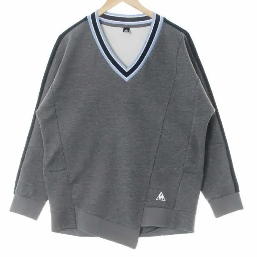 [BUNJANG] Le Coq Sportif Women's V-Neck Sweatshirt M / (정품)르꼬끄 밑단절개 브이넥 맨투맨 우먼 M