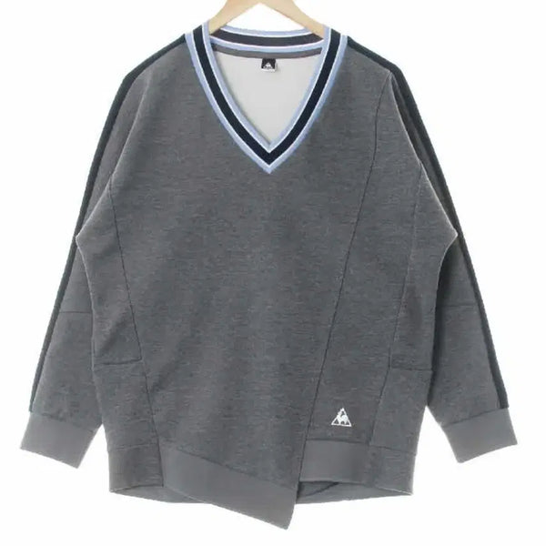[BUNJANG] Le Coq Sportif Women's V-Neck Sweatshirt M / (정품)르꼬끄 밑단절개 브이넥 맨투맨 우먼 M
