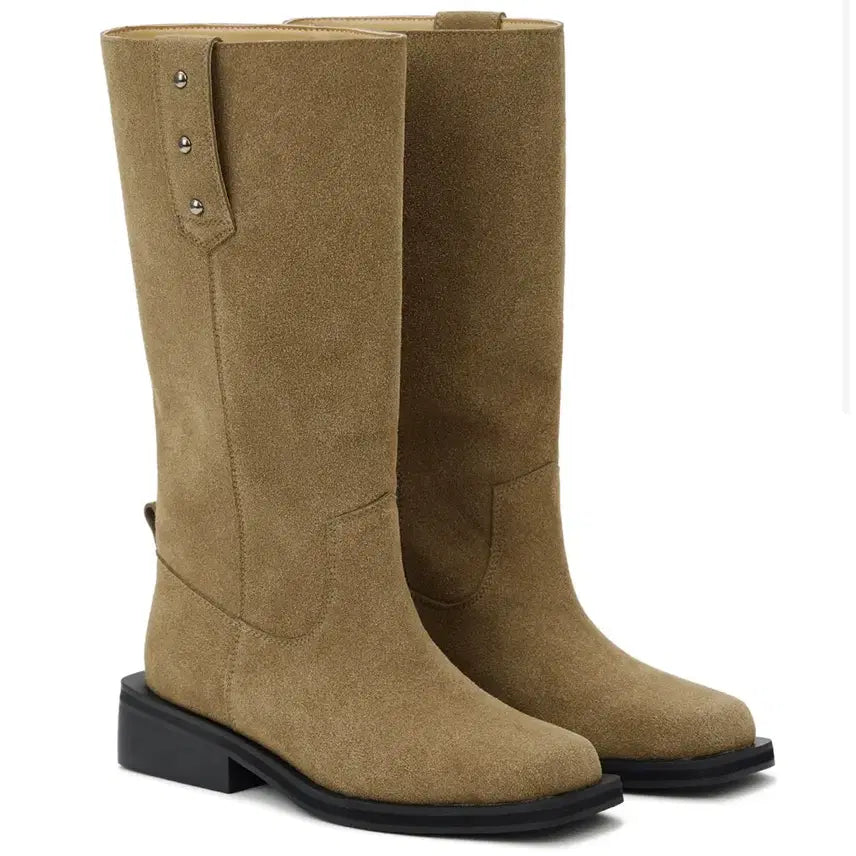 [BUNJANG] DEINET Natural Suede Biker Boots Beige 250 / DEINET NATURAL SUEDE BIKER BOOTS IN BEIGE 250 새상품