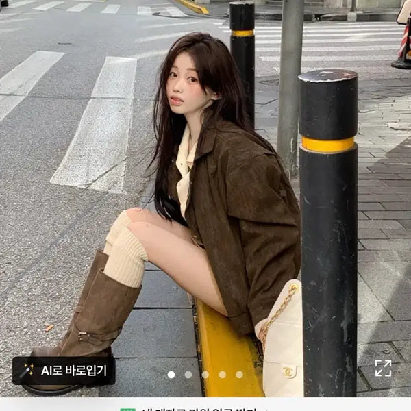 [BUNJANG] Young & Rich Lucid Leather Jacket Brown / 영앤리치 루시드 레더 자켓 (원가: 10만원대)