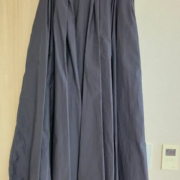 [BUNJANG] Time Pleated Long Skirt - Grey / 타임 플리츠 롱 스커트 그레이