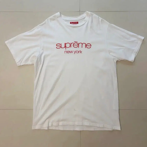 [BUNJANG] Supreme Classic Logo Short Sleeve Top White / 슈프림 클래식 로고 숏슬리브 탑 화이트
