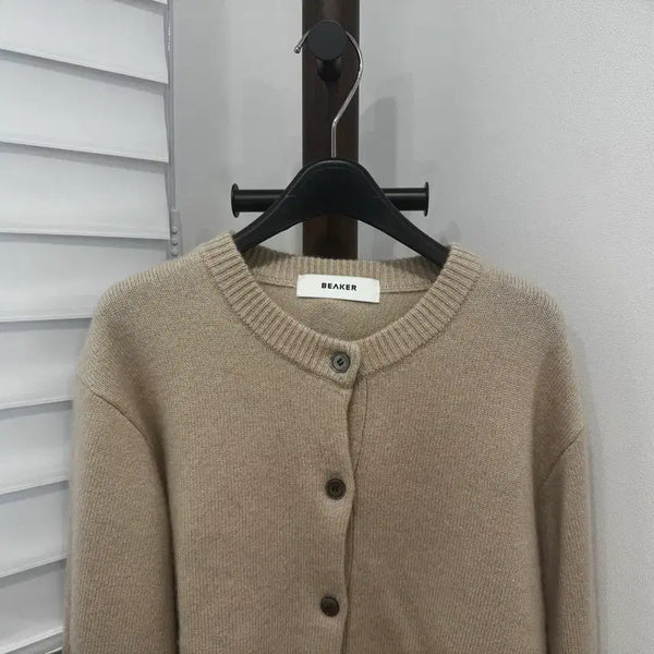 [BUNJANG] BEAKER Cashmere Blend Cardigan Oatmeal Beige / BEAKER 비이커 캐시미어 블렌드 가디건 / 거의 새상품