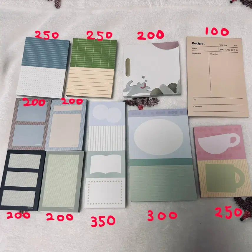 [BUNJANG] Memo Pad Paper (Collection/Deco Journal) / 떡메모지 다꾸 띵 분철 판매