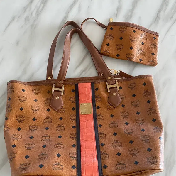 [BUNJANG] MCM Monogram Tote Bag with Pouch / MCM 토트백 + 파우치