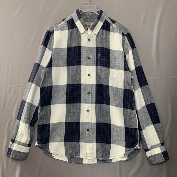 [BUNJANG] L Series Pocket Linen Check Shirt / L 시리즈 포켓 린넨 체크 셔츠
