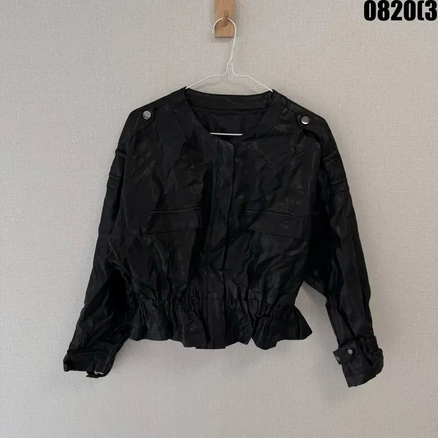 [BUNJANG] Black Leather Jacket (Size S~M) / 블랙 가죽 자켓 S~M