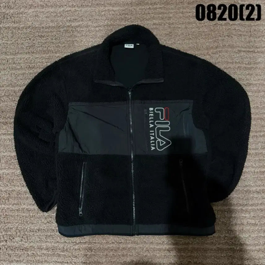 [BUNJANG] Fila Fleece Jacket Black M / 휠라 플리스 자켓 블랙 m