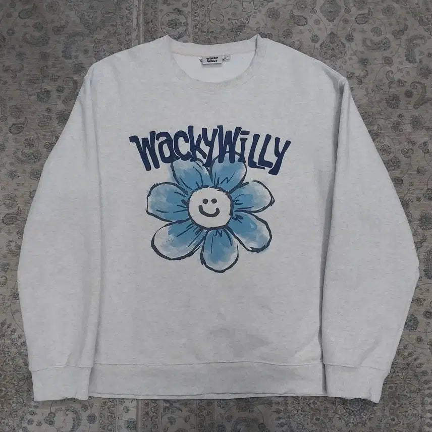 [BUNJANG] Wakawilly Flori Oatmeal Sweatshirt L / 와키윌리 플로리 오트밀 맨투맨 L