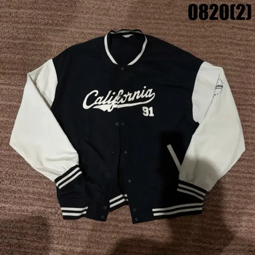 [BUNJANG] Ecolle Letterman Jacket Black/White XL / ecolle레터맨 자켓 블랙/화이트 xl