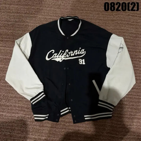 [BUNJANG] Ecolle Letterman Jacket Black/White XL / ecolle레터맨 자켓 블랙/화이트 xl
