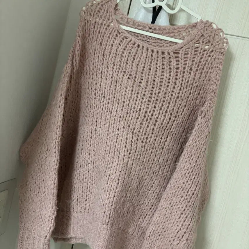 [BUNJANG] Angora Knit Sweater Pink / 에이블리 앙고라 니트 핑크