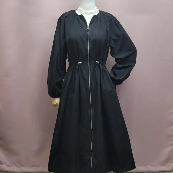 [BUNJANG] MAENEW String Dress-Type Long Zip-Up Jumper / MAENEW 스트링 원피스형 롱 집업점퍼