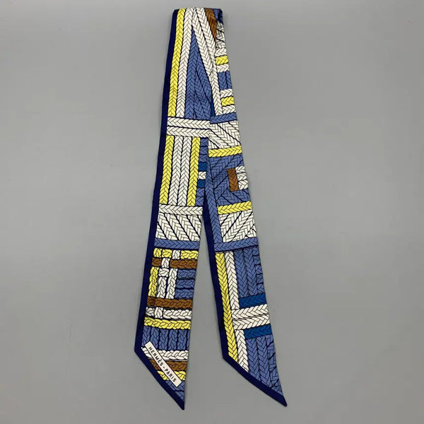 [BUNJANG] Hermès Twilly Tress Silk Scarf Blue Yellow / 267003687 에르메스 트윌리 트레스 실크 스카프 블루옐로우