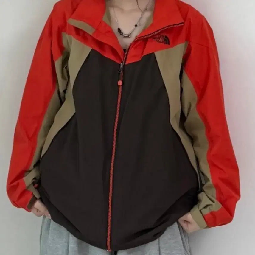 [BUNJANG] The North Face Windbreaker Jacket Orange / 노스페이스 바람막이 자켓 오렌지