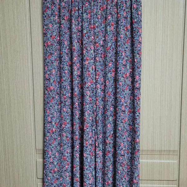 [BUNJANG] Floral Pattern Pleated Wide Pants / 플라워 패턴 주름 와이드 팬츠