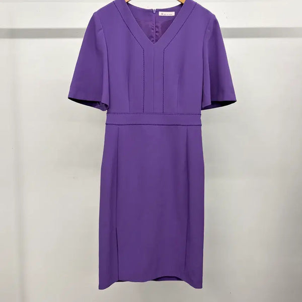 [BUNJANG] It Michaa V-Neck Stitch Dress Size 44 / 잇미샤 V넥 스티치 원피스 44사이즈