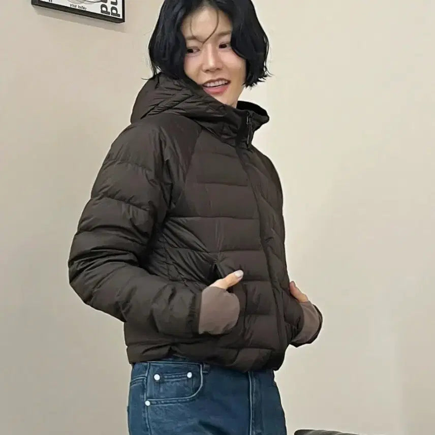 [BUNJANG] Customellow Dark Brown Duck Down Short Puffer Jacket (New with Tags) / (택0 새상품) 커스텀어클락 다크 브라운 숏패딩(덕다운)