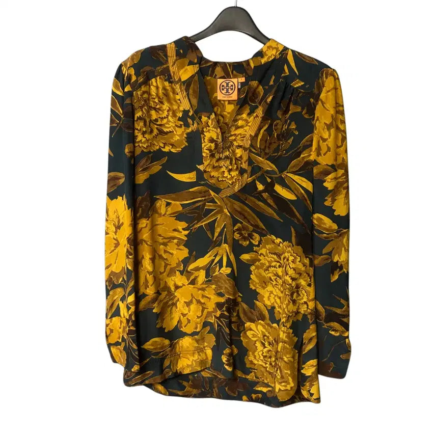 [BUNJANG] Tory Burch Floral Silk Blouse / 2 토리버치 플로랄 실크 블라우스
