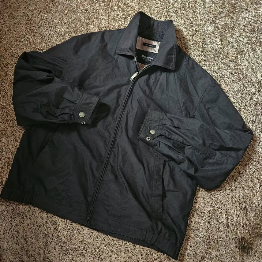 [BUNJANG] Claiborne Microfiber Nylon Harrington Zip-Up Jacket (Size M) / 클레이본(Claiborne) 마이크로파이버 나일론 해링턴 집업 자켓