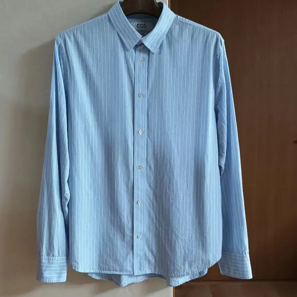 [BUNJANG] COS Striped Men's Shirt Blue L / COS 스트라이프 남성 셔츠 블루 L