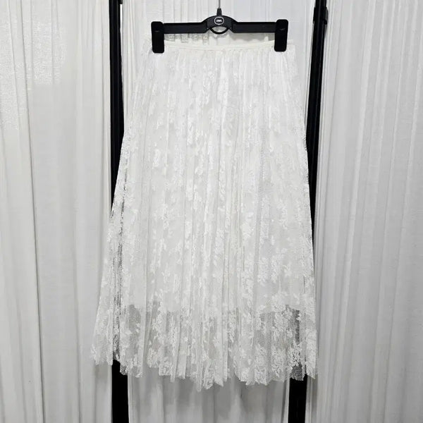 [BUNJANG] Lace Pleats Skirt - New / 레이스 플리츠 스커트 새상품
