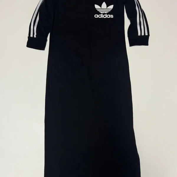 [BUNJANG] Adidas Firebird Logo 3-Stripes Long Dress Black XS / 여성 아디다스 파이어버드 로고 삼선 롱 원피스 블랙 Xs