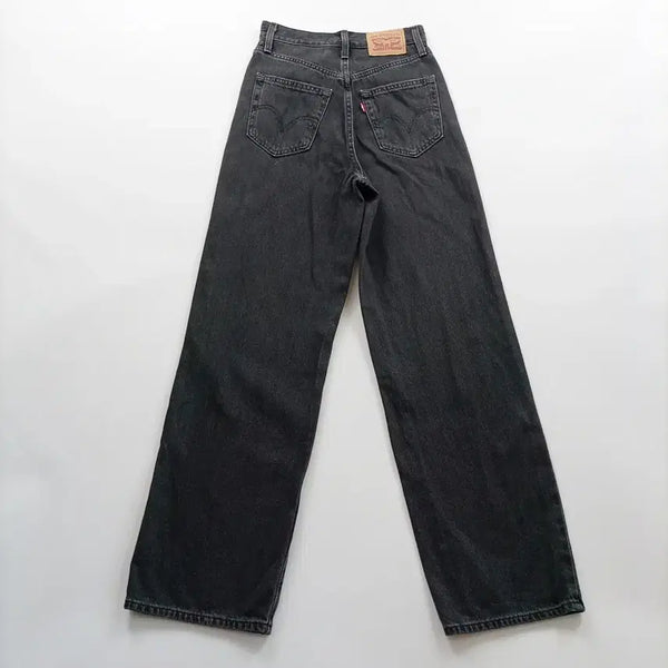[BUNJANG] Levi's Black Denim Straight Leg Retro Jeans (Size 23) / 리바이스 청바지 사이즈23 일자 흑청 레트로 여자 데님팬츠 B1742