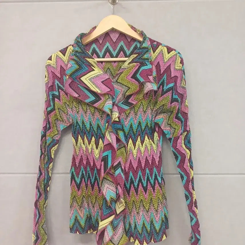 [BUNJANG] Pleats Zigzag Cardigan (Free Size) / *플리츠  지그재그 가디건(프리)