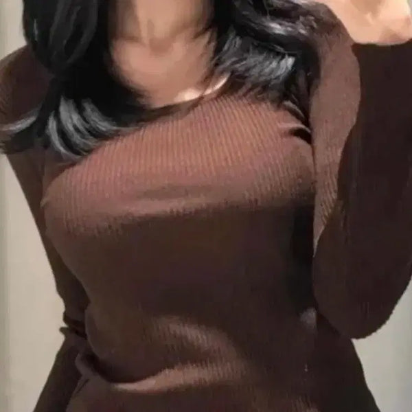 [BUNJANG] Lovely Modern Brown Knit / 러블리 모던 브라운 니트