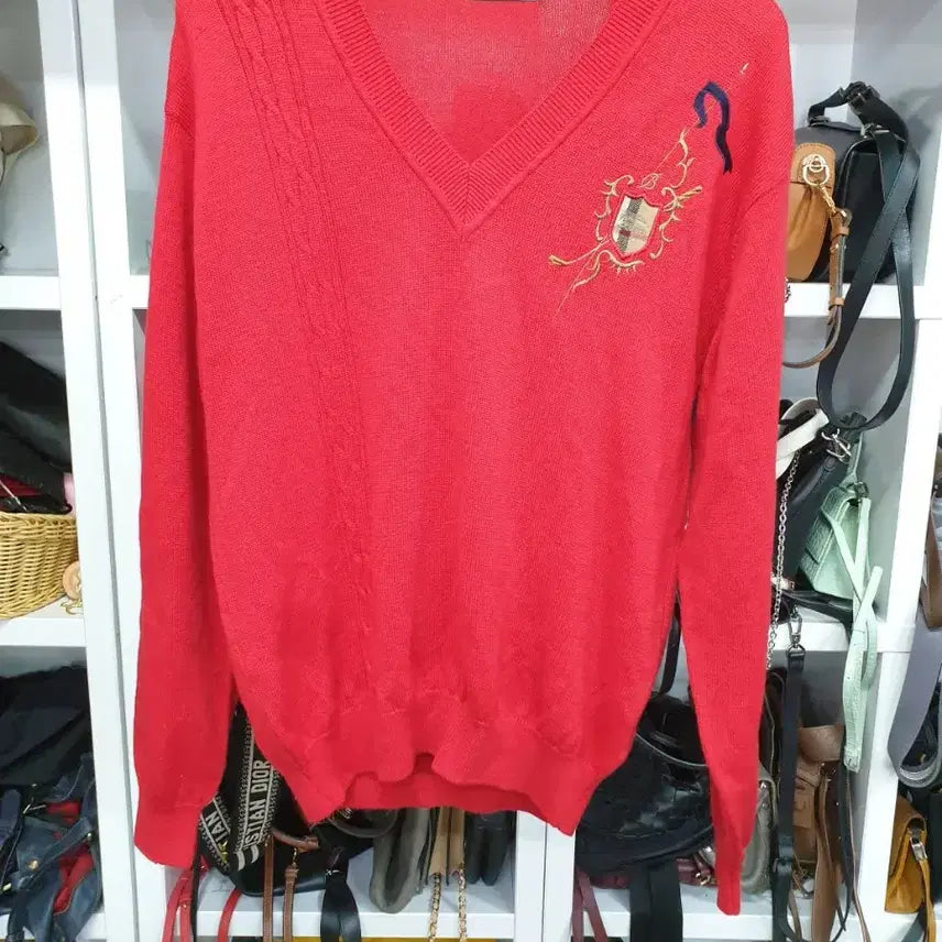[BUNJANG] Burberry Vintage V-Neck Knit L / 버버리 빈티지 브이넥 니트 L