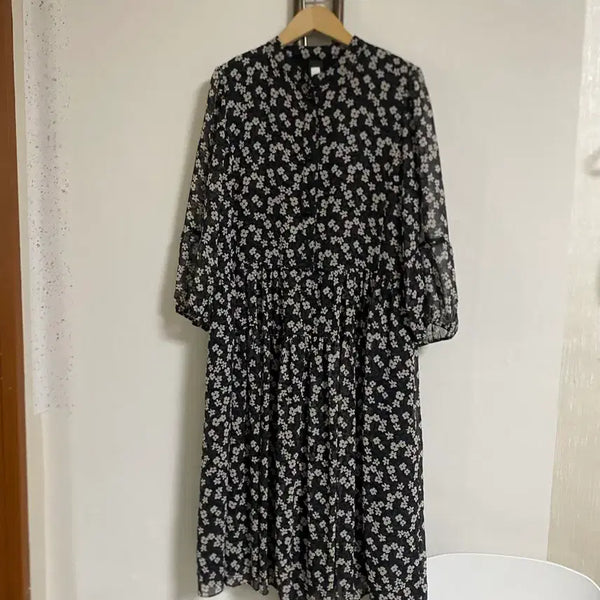 [BUNJANG] Ezrael Chiffon Long Dress / 에스라엘 쉬폰 롱원피스 55-66