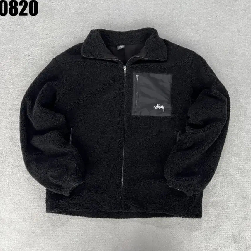 [BUNJANG] Stussy Fleece Zip-Up Jacket Black 2XL / 스투시 플리스 집업 자켓 블랙 2XL