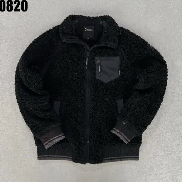 [BUNJANG] National Geographic Fleece Zip-Up Jacket Black M / 내셔널 지오그래픽 플리스 집업 자켓 블랙 M