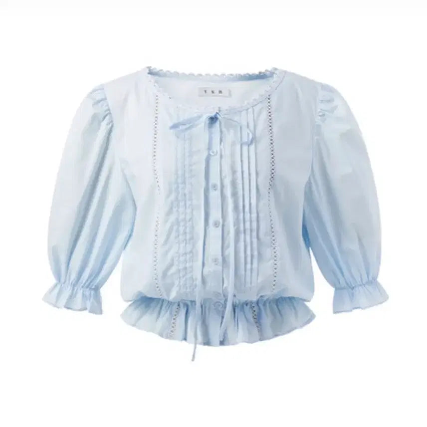 [BUNJANG] Yunemi Lace Pintuck Blouse / (새상품)유네미 레이스핀턱블라우스